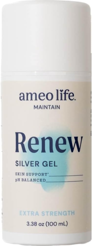 Ameo Life Extra Strength Colloidal Silver Gel 35 ppm - pH Balanced, Structured Silver Gel for Healthy Skin, Minor Cuts, Scrapes & Burns - Natural Skin Care for Rejuvenation (100ml)