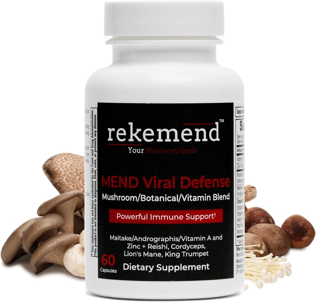 免疫サポートのためのキノコサプリメント - ライオンズマネ、コルディセプ&リシマッシュルームエキス - 60カプセルが含まれています
