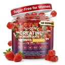 女性のためのクレアチングミー、5000mgプレワークアウト筋肉強度&エネルギーサポート、L-タウリン、亜鉛、B12 B6、イチゴフレーバー、ビーガン-120グミー