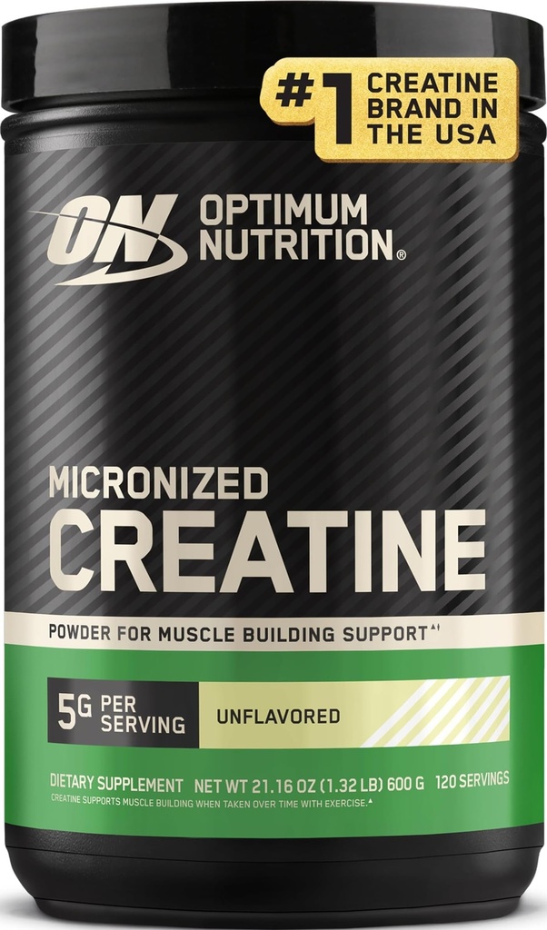 最適栄養の Micronized のクレアチンの Monohydrate の粉、Unflavored、120 のサービング、600 グラム(包装 5 月 Vary)