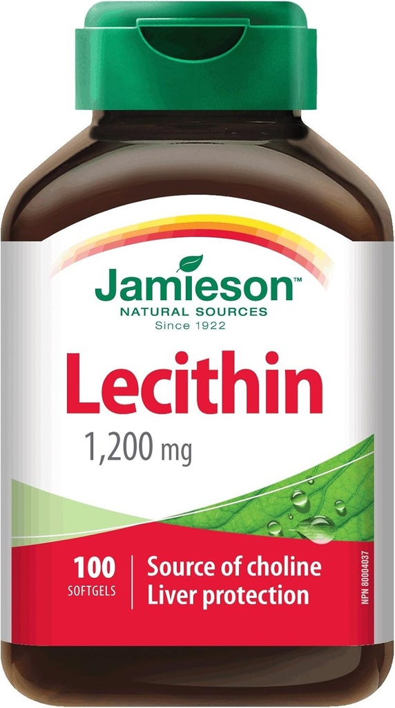 Jamieson Lecithin 1,200 mg, 100 Softgels - コリン肝保護のソース