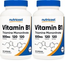 Nutricost Vitamin B1 (Thiamine) 500mg, 120 Capsules (Pack of 2)