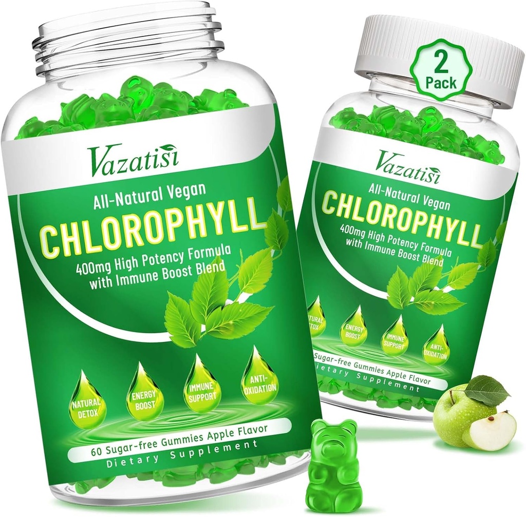 Chlorophyllのグミ - ボディ臭気のためのAshwagandhaのビタミンC亜鉛及び銅との1の極度の緑13 -女性のための皮エネルギー免除サポートDeodorant - 120の計算