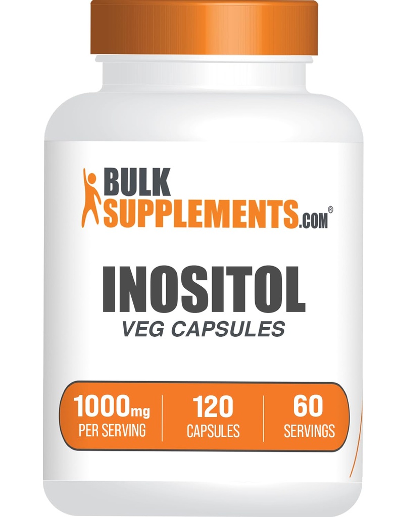 BulkSupplements.comイノシトールカプセル - ビタミンB8、全体ウェルネスのためのイノシトール1000mg - グルテンフリー、サービングあたりの2カプセル、120カウント(パッケージ1)