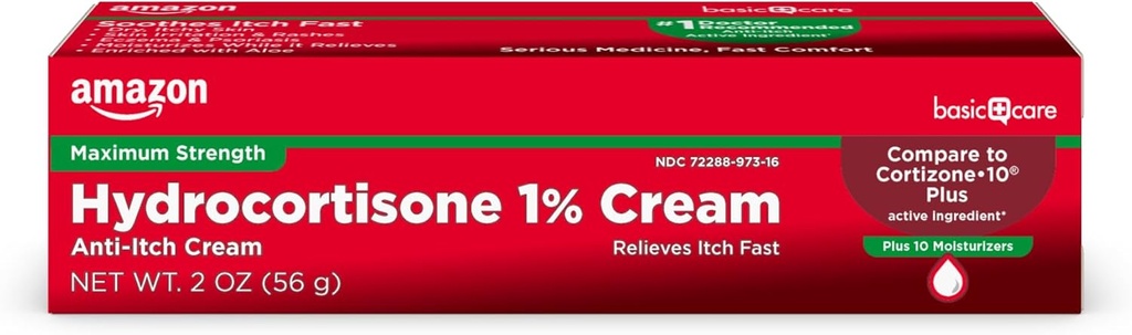 基本的な心配の最高の強さのHydrocortisone 10の保湿剤、2オンス(パッケージ1)