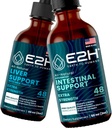 E2H: 肝臓サポートサプリメントと高度な腸サポート | ビーガン, 非GMO - 2 Fl Oz 各(4 Fl Oz合計) - バンドル
