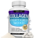 Topluxの多コラーゲンのペプチッドPills 1800のMgの複合体-タイプI、II、III、V、よりよい皮及び毛のためのXの優れたコラーゲンの複合体、強い接合箇所、人女性のための加水分解蛋白質、90のカプセル、補足