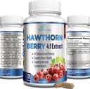 Hawthornベリー4:1抽出物(120カプセル)免疫システムサポート、Super Antioxidant、Hawthornベリーカプセル2660mgベリーから集中