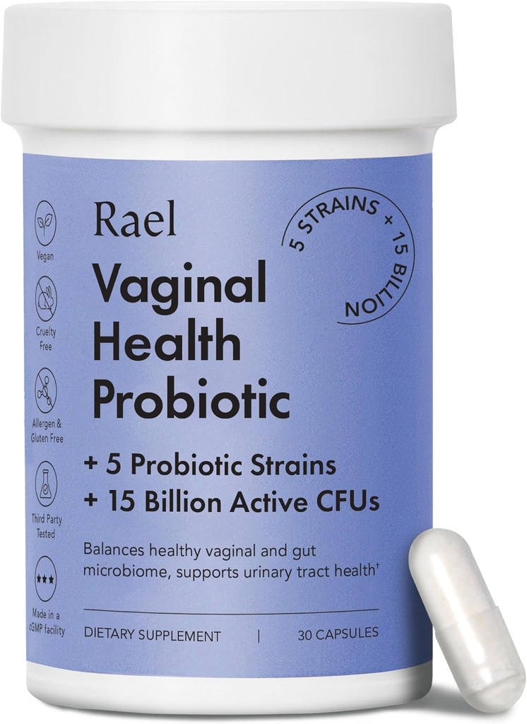 女性のためのラエルプロバイオティクス - プレバイオティクスとpHバランスサプリメント, 腟免疫健康, イースト&フローラサポート, 臭気コントロール, ビーガン (30 サービング)