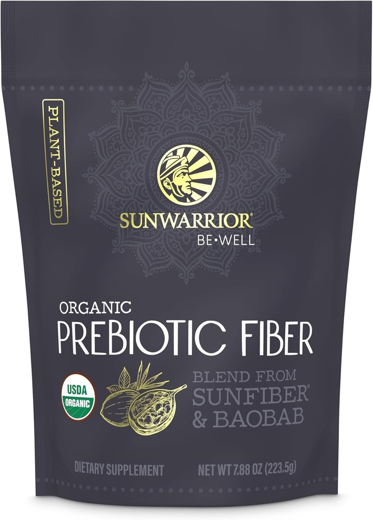 Sunwarrior繊維の補足のプレバイオティックの有機性  ビーガン繊維の補足の植物動力を与えられたガットの健康ブースター 消化のハーモニーのための純粋な原料と | ビーガン及び非GMO | 8oz 袋(30 SRV)はよくであって下さい