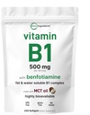 Micro Ingredients Vitamin B1 Thiamine 500mg with Benfotiamine & MCT Oil, 240 Softgels | Highly Bioavailable Thiamine Supplement for Energy & Nervous System Support* | Non-GMO, Soy Free