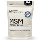 純粋なMSMパウダー | 皮膚、髪、爪の有機硫黄パウダー | 細胞デトックス、関節の健康、免疫ブースト、増加エネルギー | 99.9% 純粋なMSMサプリメント | アメリカ製、0g 砂糖(64 給)