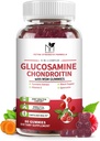 Glucosamineのコンドロイチンのグミーの三重強さ(MSM、Turmeric、ケルセチン、ビタミンEの共同サポート補足、酸化防止剤60のグミーのラズベリーの味が付いている1,000mgグルコサミン、750mgコンドロイチン)