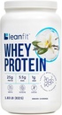 LeanFit WHEYプロテインナチュラルバニラ - 100%Wheyプロテインパウダー、サービングあたり24gプロテイン - 草フィード、グルテンフリー、低炭水化物、BCAA、アミノ酸 - 23サービング、1.43ポンドチューブ