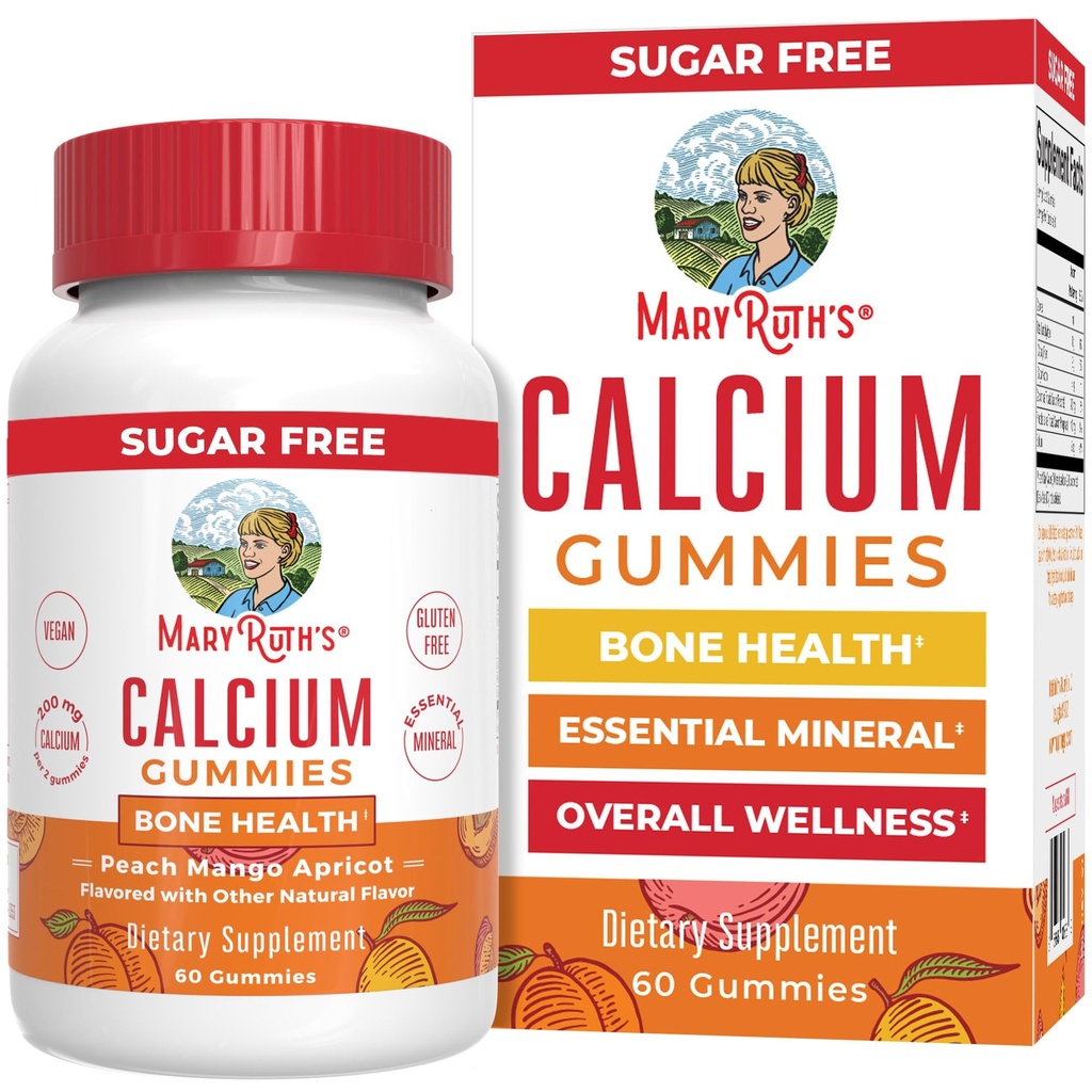 MaryRuth Organic Calcium Supplement | 砂糖無料 | 女性と男性の年齢のためのカルシウムガミー 14 + | 強力な骨と歯 | 必須ミネラル | ビーガン | グルテンフリー | 60 カウント