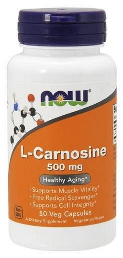 NOW Foodsは、L-Carnosine(β-Alanyl-L-Histidine)500mg、健康な老化、50ベジーカプセルを補います
