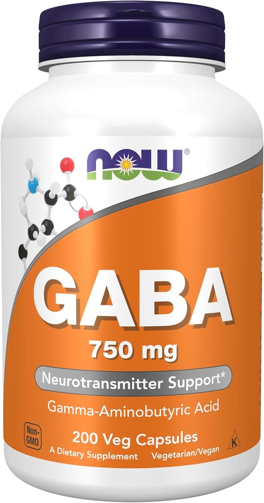 NOW Foodsは、GABA(Gamma-Aminobutyric acid)750mg、Neurotransmitter Support*、200ベジカプセルを補います