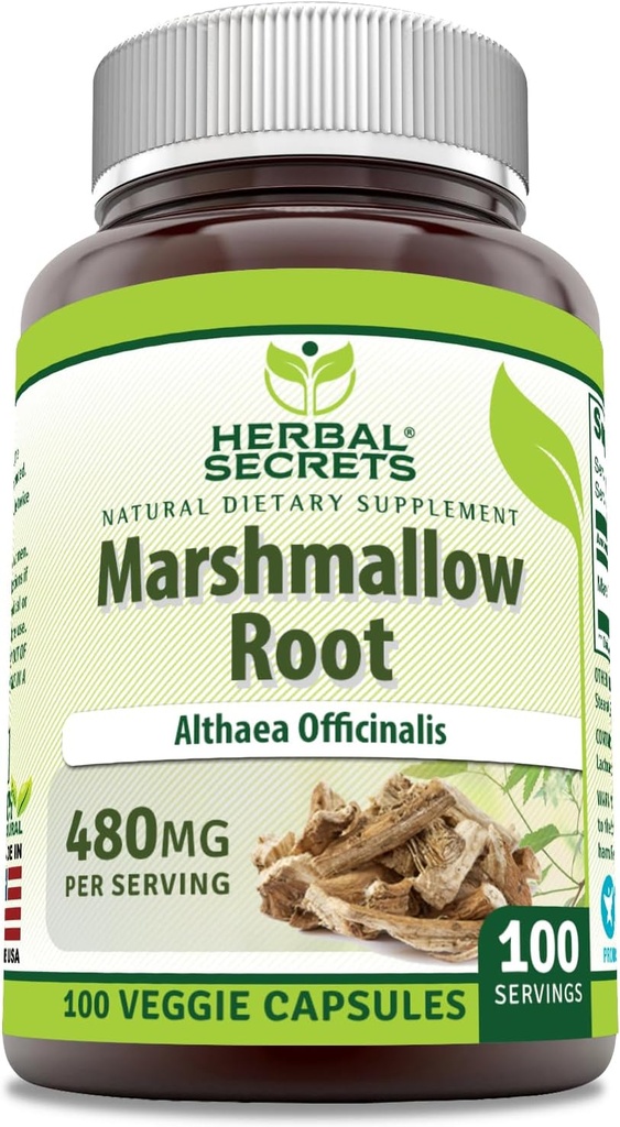 草の秘密のマシュマロのエキスの補足 | 480 Mg | 100 Veggieのカプセル | 非GMO | グルテンフリー | アメリカ製