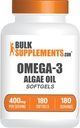 BulkSupplements.com Omega-3 Softgels - Algal Oil、Algae Oil Omega 3のサプリメントから - Gluten Free、1回の給食当たりSoftgel、180のカウント(パッケージ1)