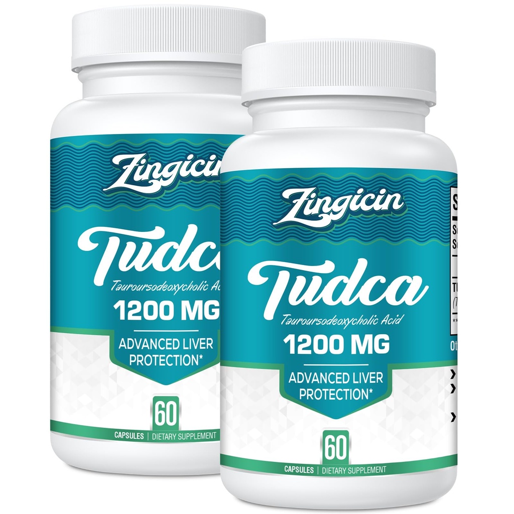 TUDCAの補足1200mg - 120の野菜のカプセル、肝臓、消化のための強力なTUDCAの山の塩の補足
