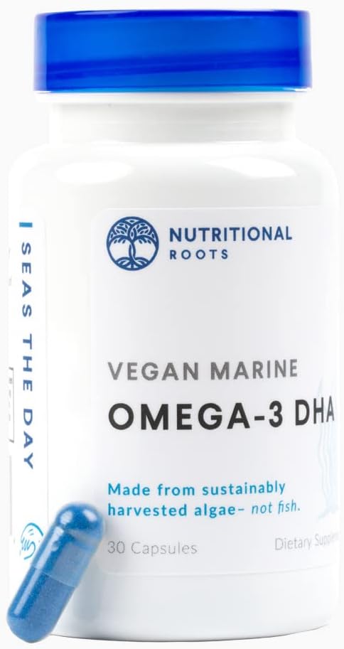 Omega 3 Algae DHAビーガン - Omega 3 DHAサプリメント, 有機藻の植物ベースのオメガ3ブレンド, 有機シア, 有機亜麻種子サードパーティテスト, 医師の選択肢,1ヶ月の供給, 30カプセル