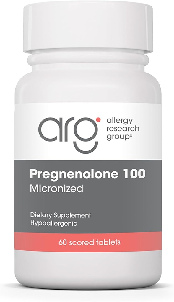 アレルギー研究グループPregnenolone 100mg - 女性と男性のためのプロゲステロンサプリメント, ホルモン & 自然なワイルドヤムとストレスサポート, マイクロ化された純粋な脂質マトリックス, 植物ベースの - 60 錠