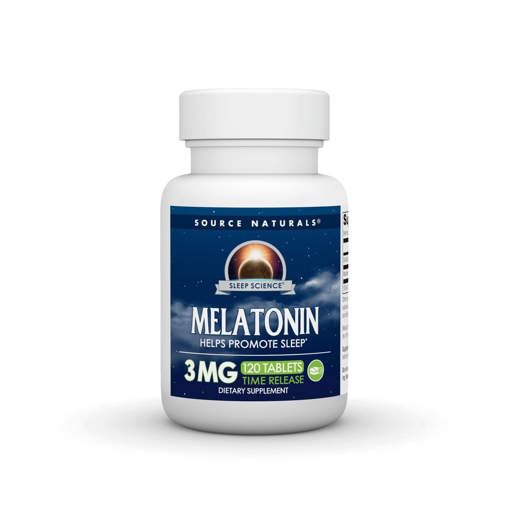 源のNaturalsの時間によって解放されるMelatonin* - 3つのmg、120のタブレット