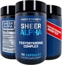 Sheer Strength LabsテストステロンブースターT-Booster for Men - 臨床的にバックアップされた線量、最強のフォーミュラ - 米国製 - Fadogia Agrestis Tongkat AliとShilajitのプレミアムブレンド。 30 サービング