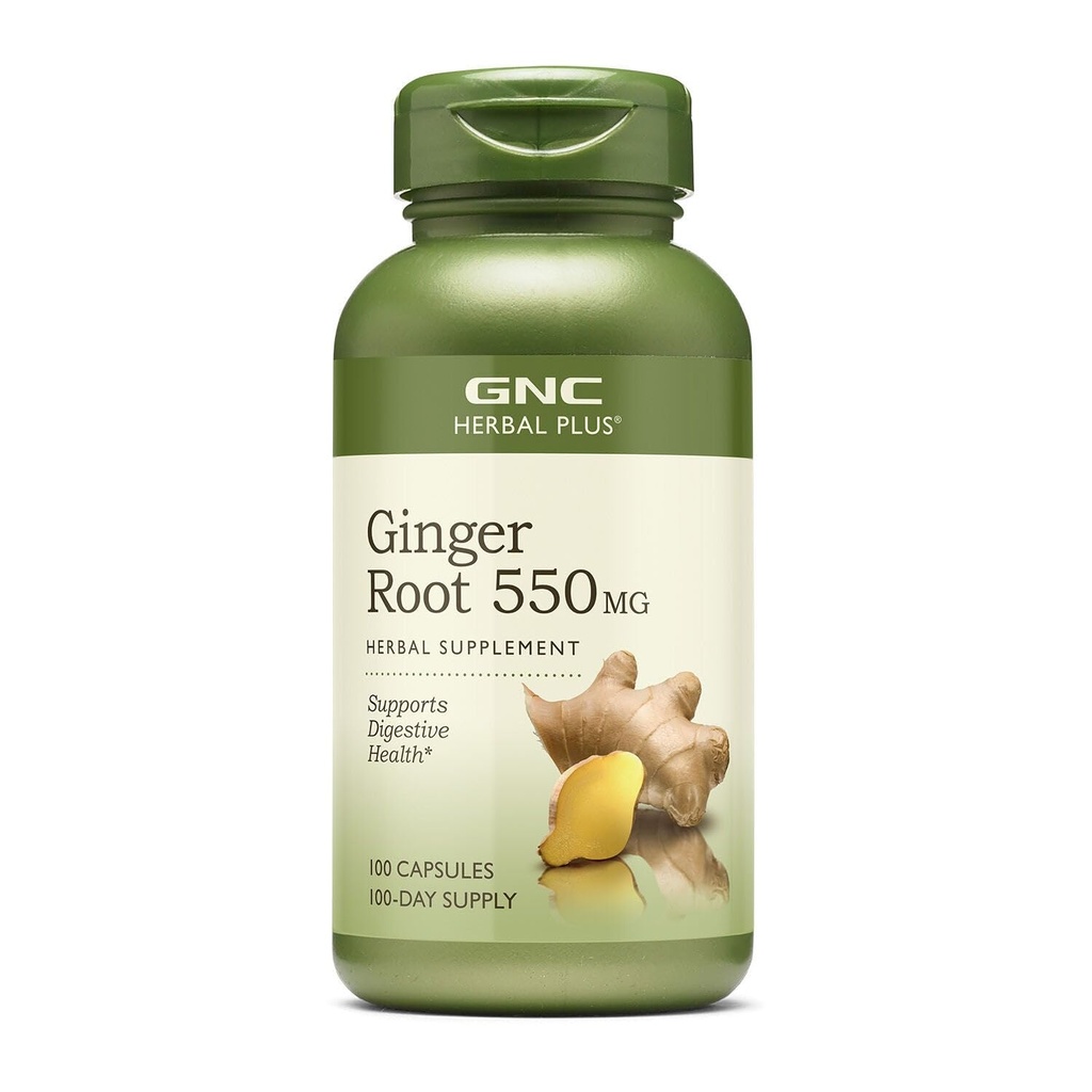 GNCの草のプラスのジンジャーの根550mgの補足、サポート消化器の健康、100のサービング
