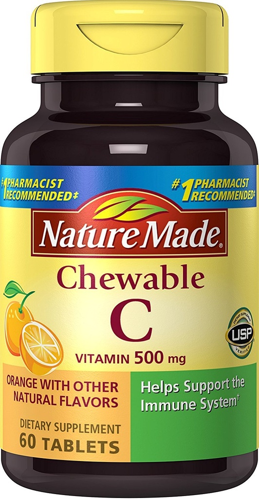 性質はChewableビタミンC 500のmgのタブレット、免疫システム(のパック3)を支える60の計算をしました