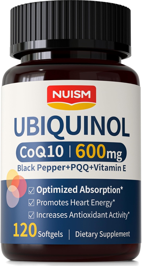 CoQ10 600mgのSoftgelsのUbiquinol Q10の補酵素の補足、Coq 10 600mgのビタミンの最高の吸収、中心の健康及びエネルギーのための酸化防止サポート