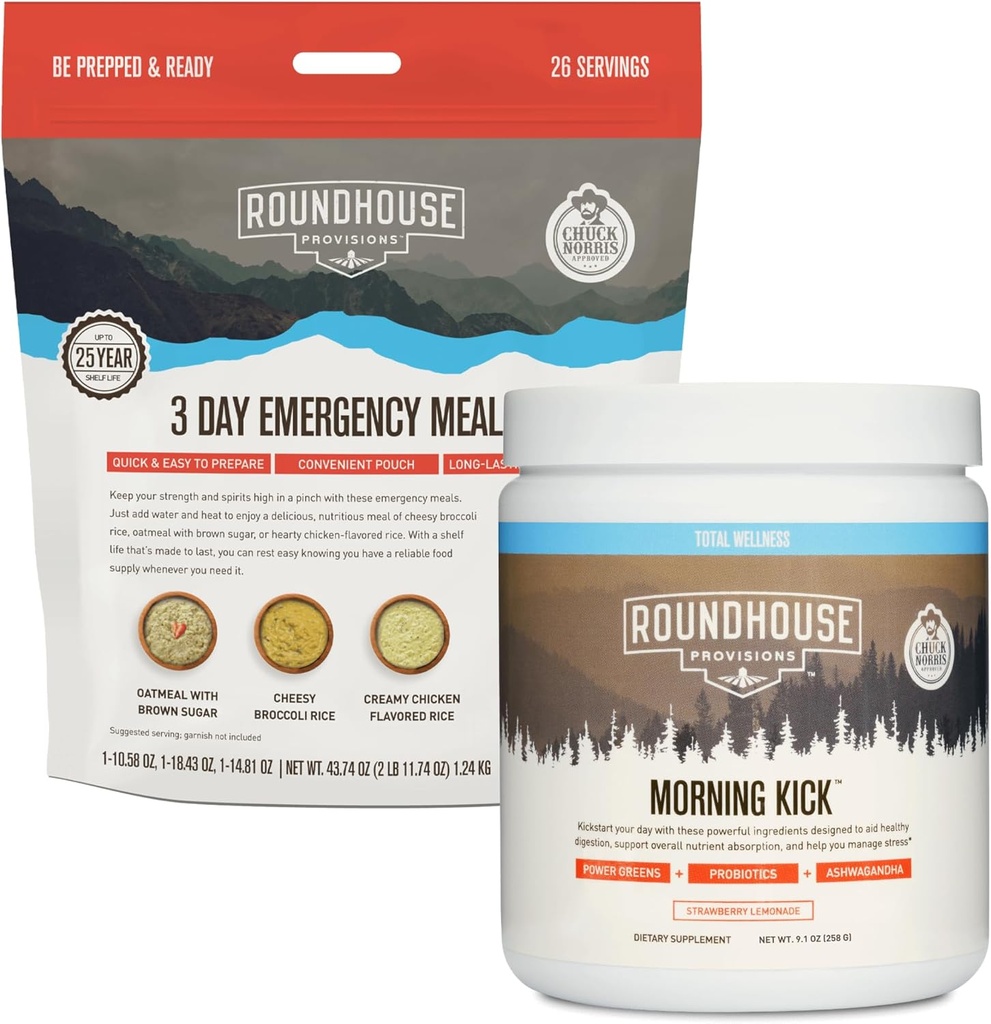 ROUNDHOUSE PROVISIONモーニングキックと3日間の緊急食事キットバンドル