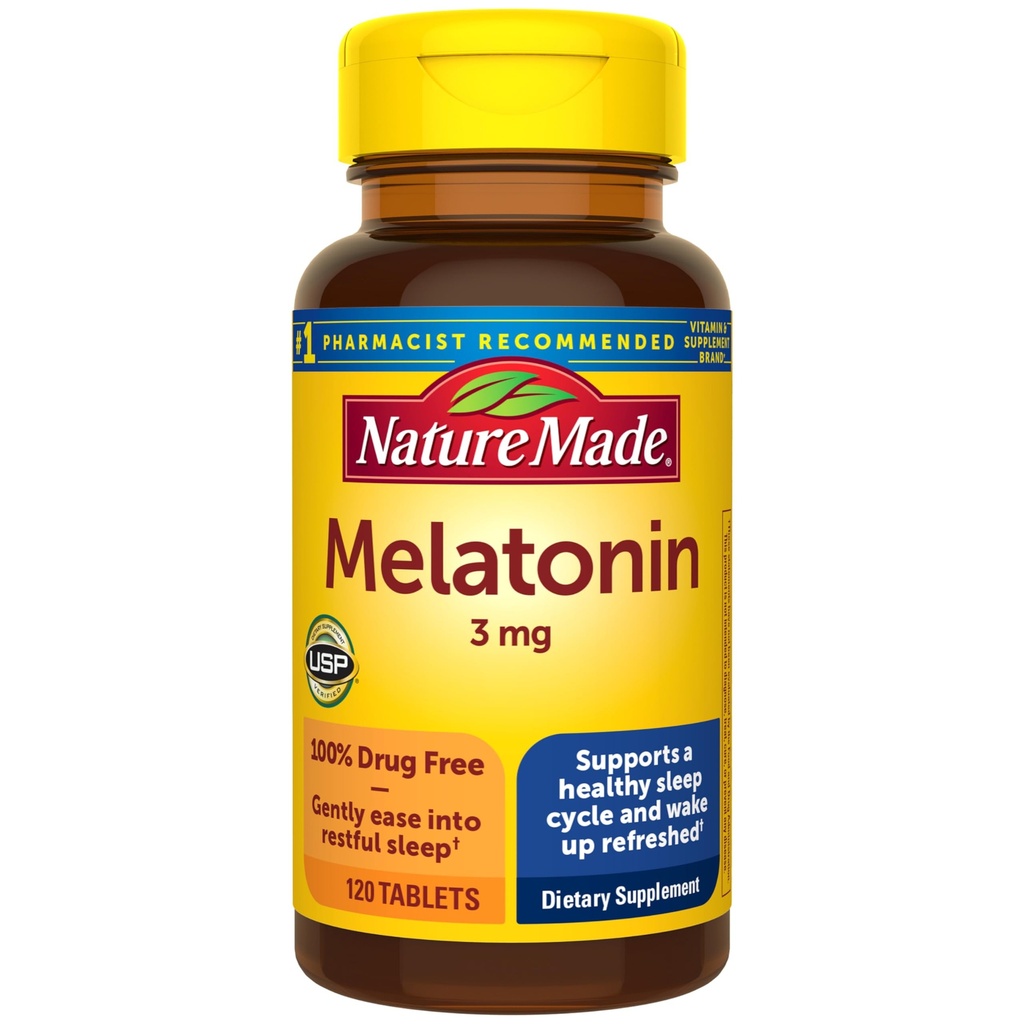 性質は大人のためのMelatonin 3mgの睡眠の援助、100%の薬剤の自由な睡眠の援助、睡眠の補足、120のタブレット、120日の供給をしました