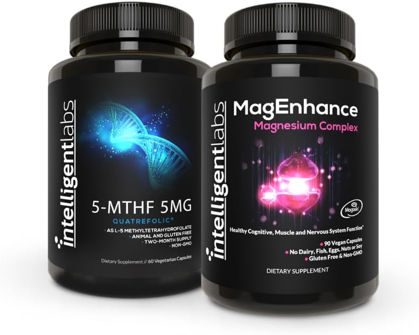 MagEnhance の補足の理性的な実験室 2-in-1 束(マグネシウム L Threonate、Glycinate 及び Taurate と)および Quatrefolic 酸® (メチル化サポートのための MTHFR の補足)として 5MG 5MTHF のメチルフレート