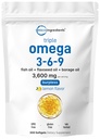 サービングあたりウルトラオメガ3-6-9 3600mg、300バープレスSoftgels | レモンフレーバー - 魚のブレンド、亜麻仁、ホウラージュオイル | 生用ソース、非GMO、ノーグルテン、メルリーフリー