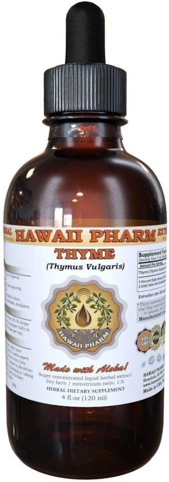 ハワイ ファーム タイム 液体抽出物, オーガニック タイム (Thymus Vulgaris) Tincture, ハーブ サプリメント, 米国製, 2 fl.oz