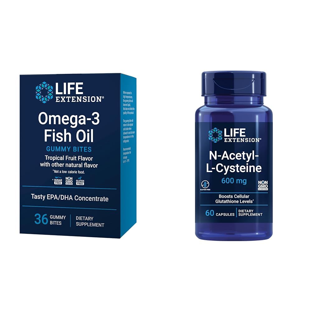 ライフエクステンションオメガ-3魚油ビイムとNアセチルL-Cysteine免疫&呼吸サポート