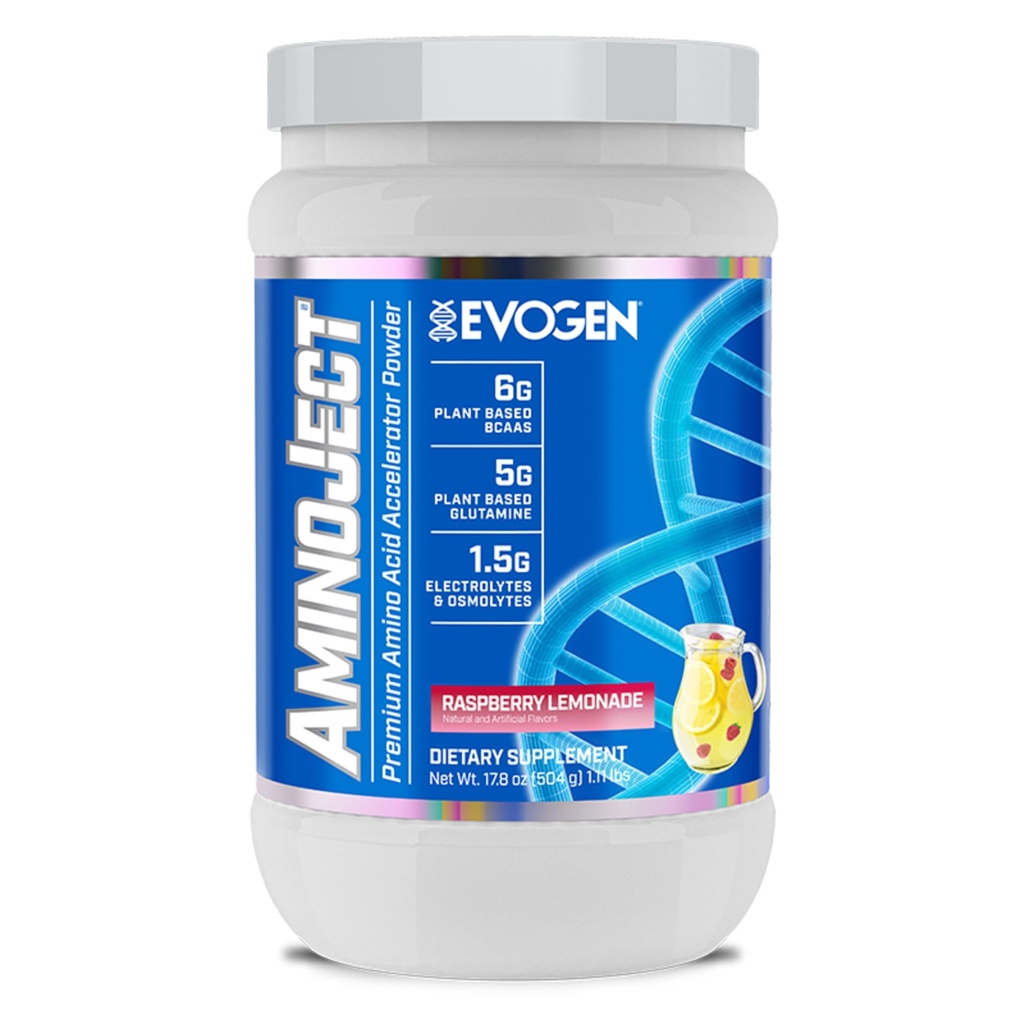 Evogen AminoJect - プレミアムBCAAパウダー&ELA回復式電解液 | アミノ酸サプリメント 筋肉の成長、水分補給、回復 | ラズベリーLemonade | 30 サービング