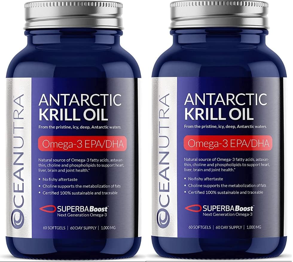 100%の純粋なKrillオイル1000MG 120日の供給の倍の強さ56%のリン脂のアスタキサンチンのサステナブルなAntarctic SuperbaBoost Omega 3 EPA DHAの中心の頭脳のスキン ケア、第三者テストされる魚油無し