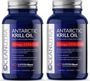 100%の純粋なKrillオイル1000MG 120日の供給の倍の強さ56%のリン脂のアスタキサンチンのサステナブルなAntarctic SuperbaBoost Omega 3 EPA DHAの中心の頭脳のスキン ケア、第三者テストされる魚油無し