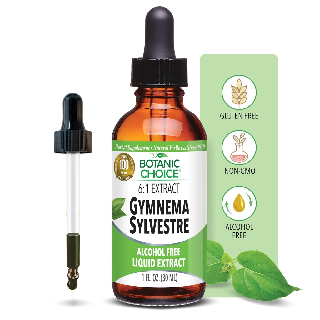 Gymnema Sylvestre液体エキス、アルコールフリー、グルテンフリー、非GMO、ドッパー、ボトル1オンス