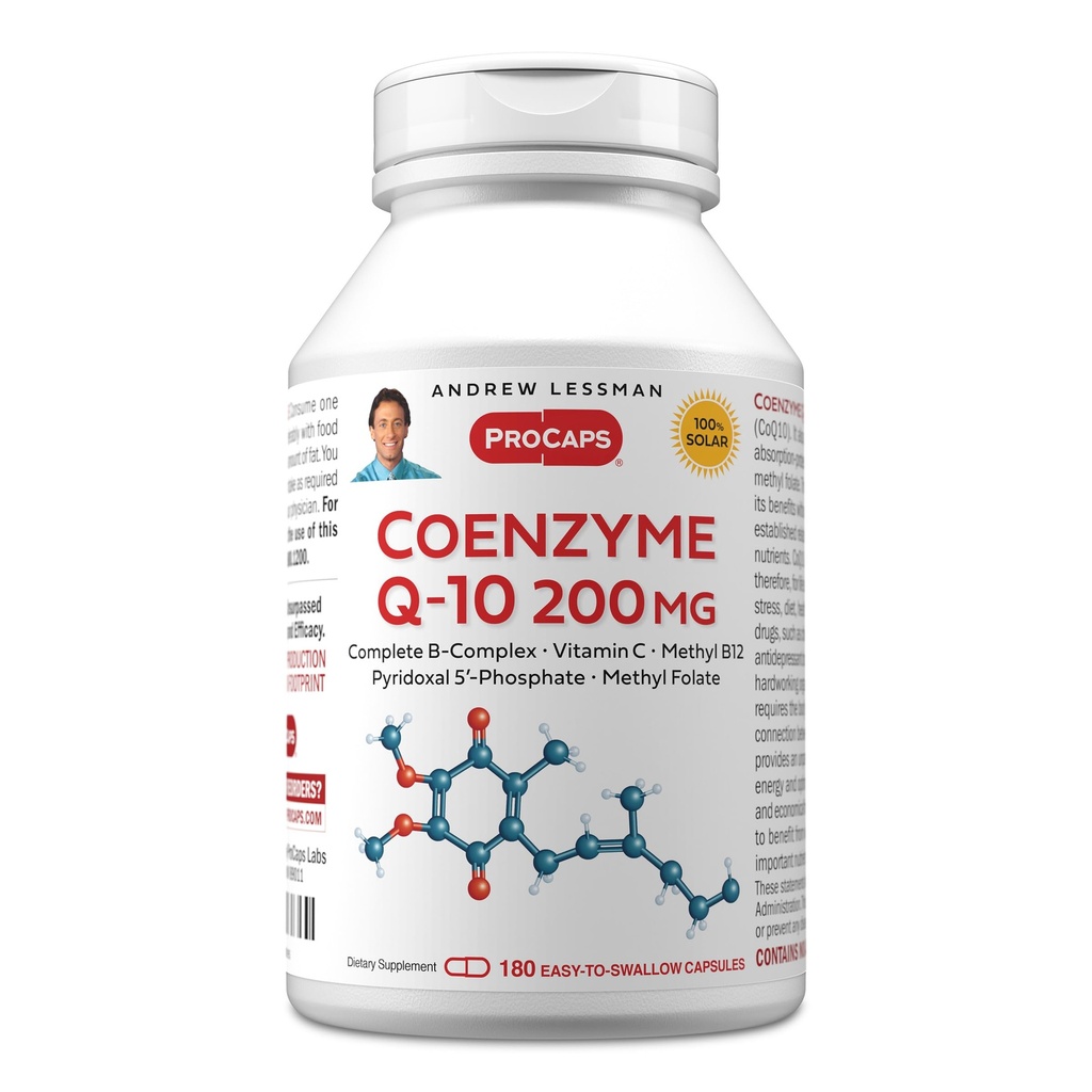 ANDREW LESSMAN Coenzyme Q-10 200mg 180カプセル - エネルギー生産と最適キーオーガン機能、アンチ酸化防止サポート、老化、プラスBコンプレックスで枯渇。 カプセルを飲みやすい