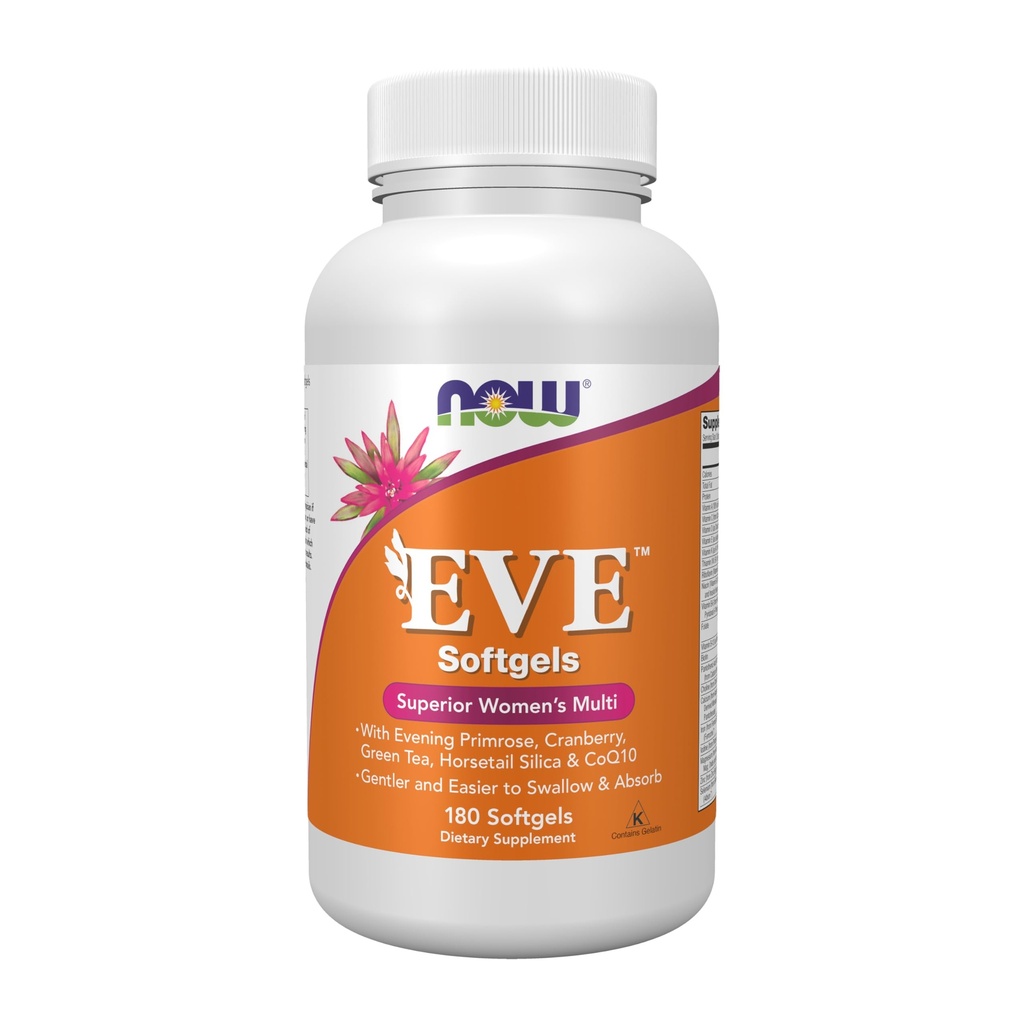 NOWフーズサプリメント、EveTM Women's Multivitamin with Evening Primrose、クランベリー、グリーンティー、ホーステールシリカ&CoQ10、180 Softgels