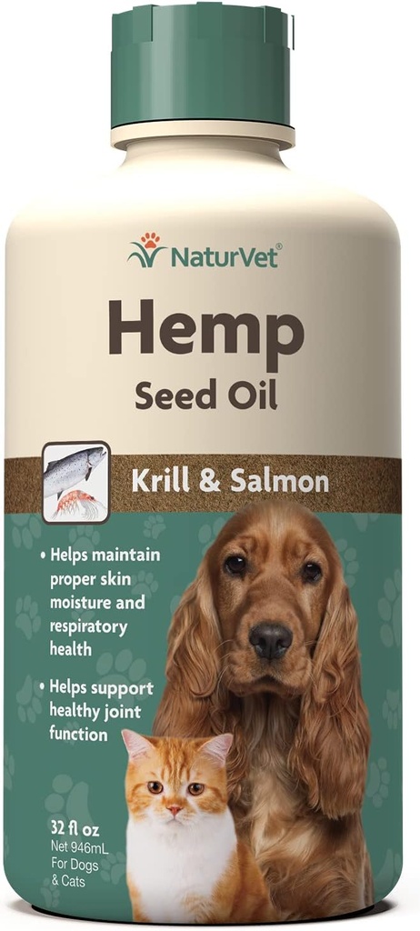 NaturVetの麻の種油のKrillおよび鮭、32のoz。 液体、米国製