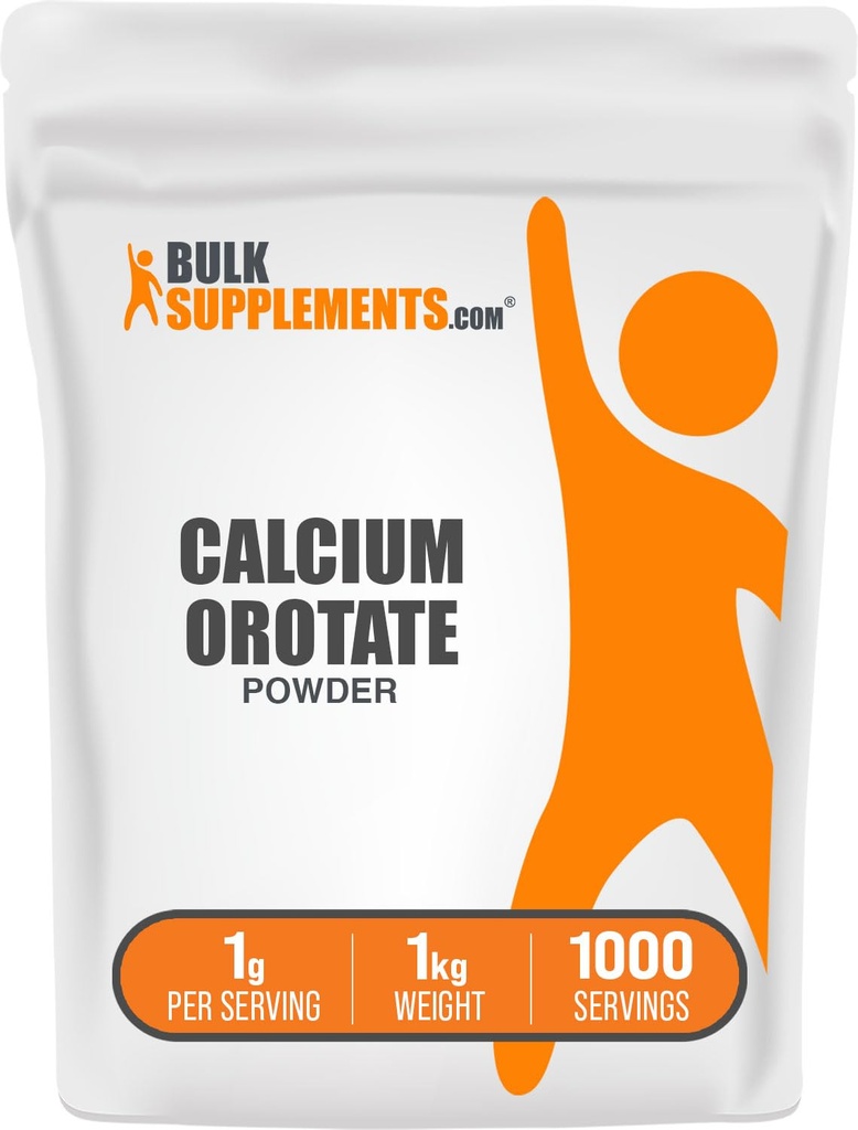 BulkSupplements.comカルシウムオロテートパウダー - カルシウムサプリメント、高バイオアベイラビリティ - 不燃&グルテンフリー、1g当たりのサービング、1kg(2.2ポンド)(1パック)