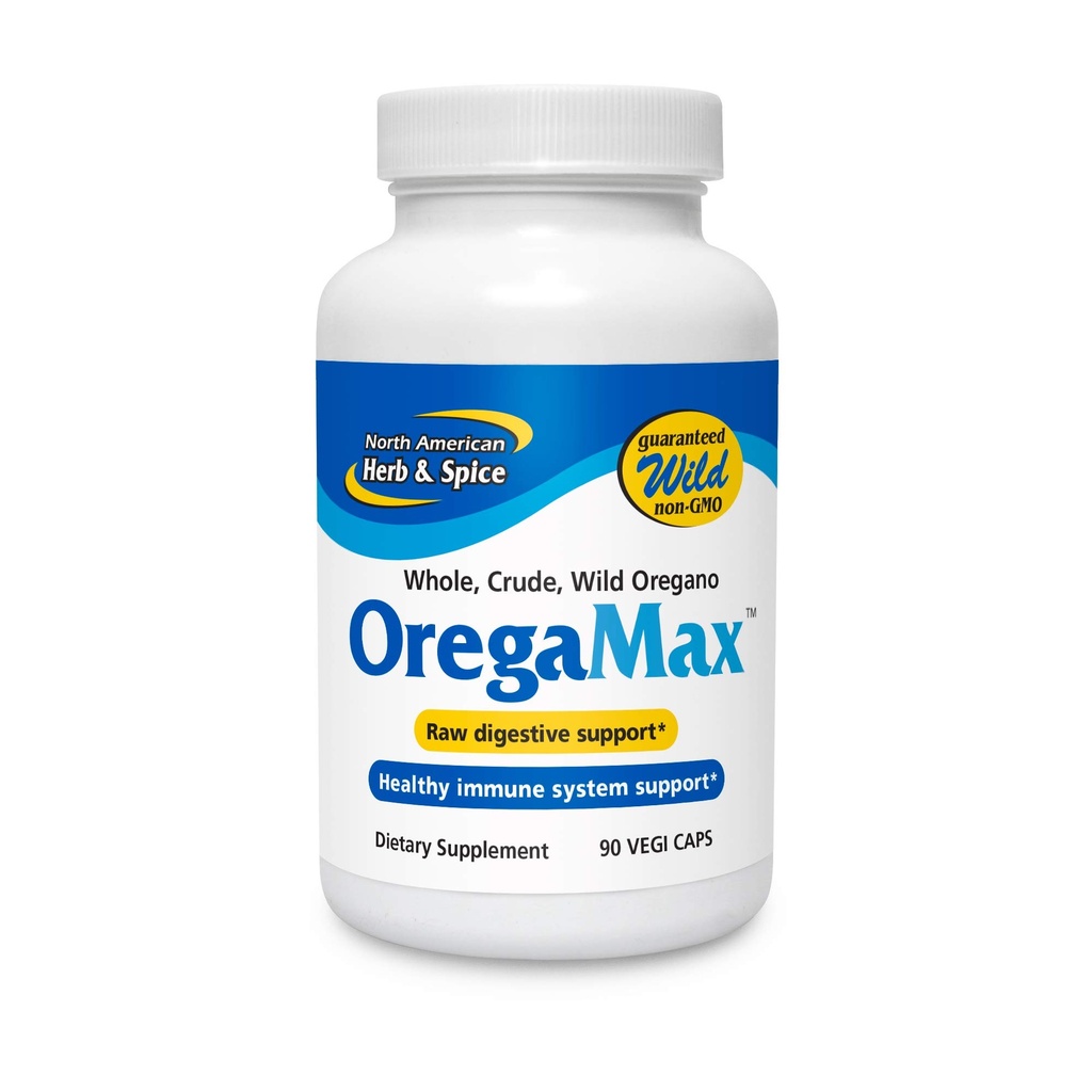 NORTH AMERICAN HERB&SPICE OregaMax - 90カプセル - ワイルドオレガノサプリメント - 消化器・免疫サポート - オレガノオイル、ニンニク、オニオン - 非GMO - 90トータルサービス