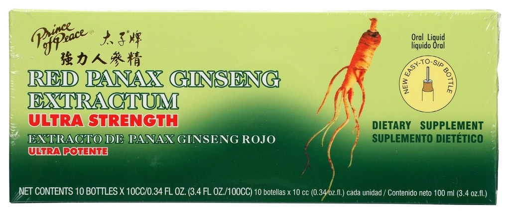 平和の王女赤いPanaxのGinsengのExtractumの超強さ- 3.4 oz - 10のびん