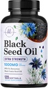 ブラックシードオイルSoftgels 1000mg - プレミアムニゲラサティバブラックシード、皮膚&免疫サポートのための純粋な天然黒カミンシードオイル&抗酸化剤 - 非GMO、米国サプリメントでボトル入り - 120 Softgels