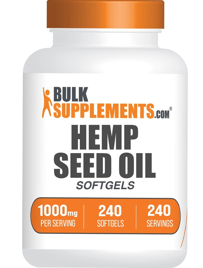 BulkSupplements.com 麻の種子油Softgels - Omega 3サプリメント、ハーブサプリメント、麻の種子油1000mg - グルテンフリー、1 サービングあたりSoftgel、240カウント(パッケージ1)