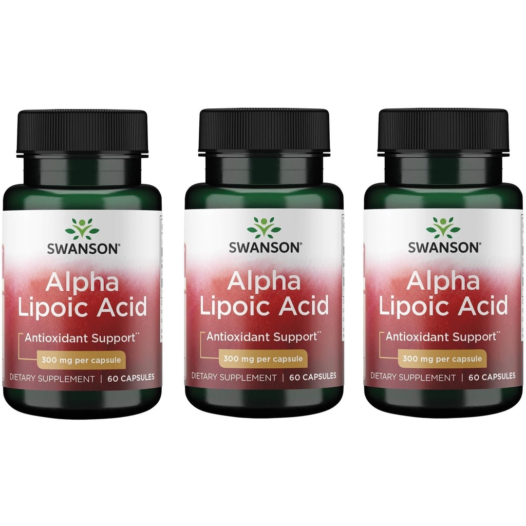 スワンソンアルファリポ酸 - 抗酸化活性サプリメント - 300 mg 60カプセル(3パック)